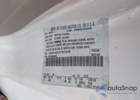 2001 Ford Mustang Gt from USA, damaged, VIN 1FAFP42X71F227648